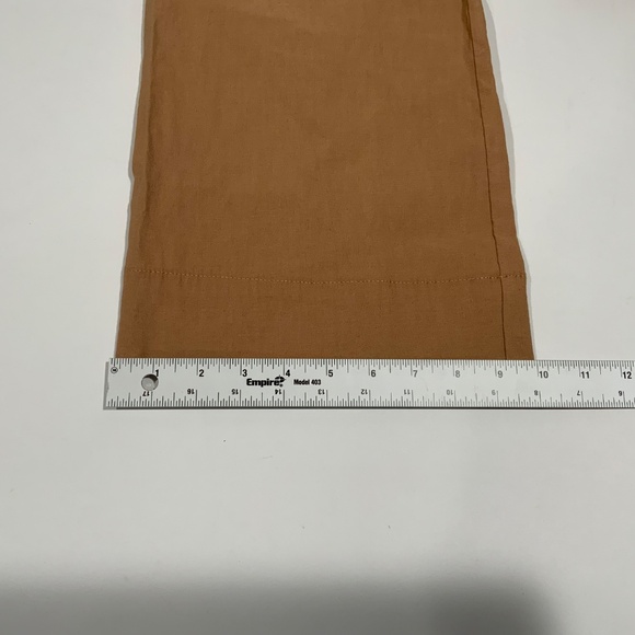 Anthropologie Maeve Colette Linen Crop Wide-Leg Pants Camel Brown 26 - Picture 11 of 12